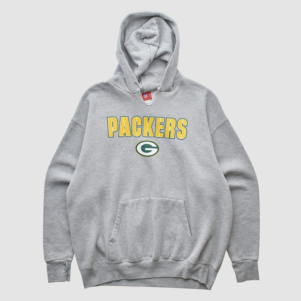 Fanatics Green Bay Packers NFL 2000s Hooded Pullover Sweatshirt Heather Gray Vintage