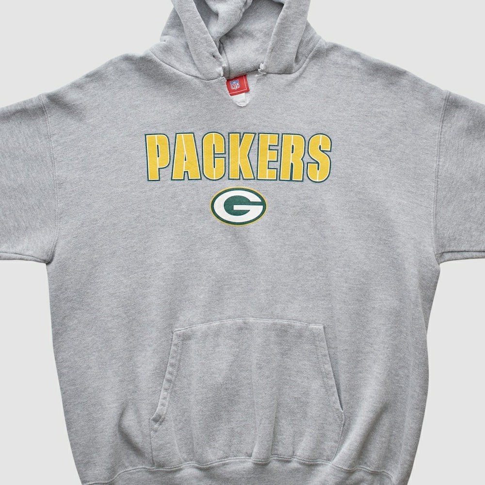 Fanatics Green Bay Packers NFL 2000s Hooded Pullover Sweatshirt Heather Gray Vintage