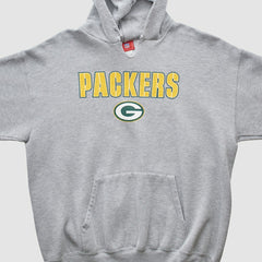 Fanatics Green Bay Packers NFL 2000s Hooded Pullover Sweatshirt Heather Gray Vintage