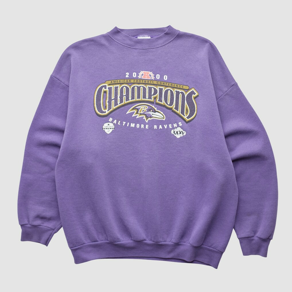 Fanatics Baltimore Ravens Tultex 2000 Pullover Sweatshirt Purple Vintage