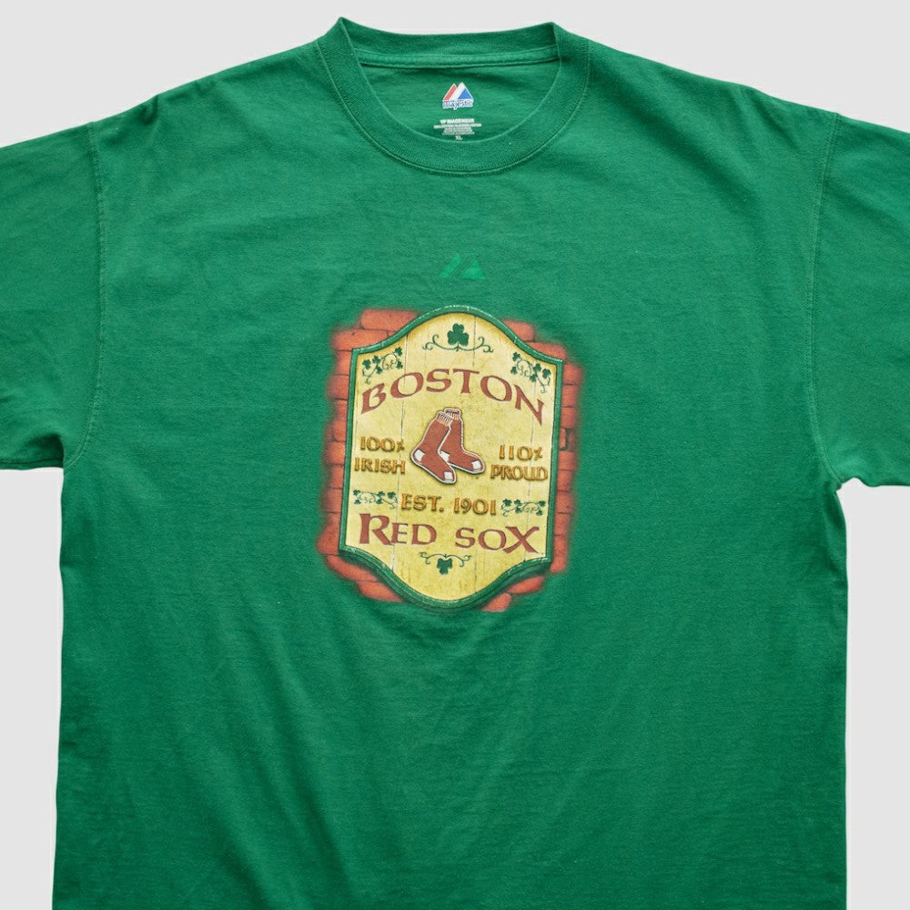 Boston Red Sox Majestic 2000s T-shirt - Green - XVintage - Fanatics Online