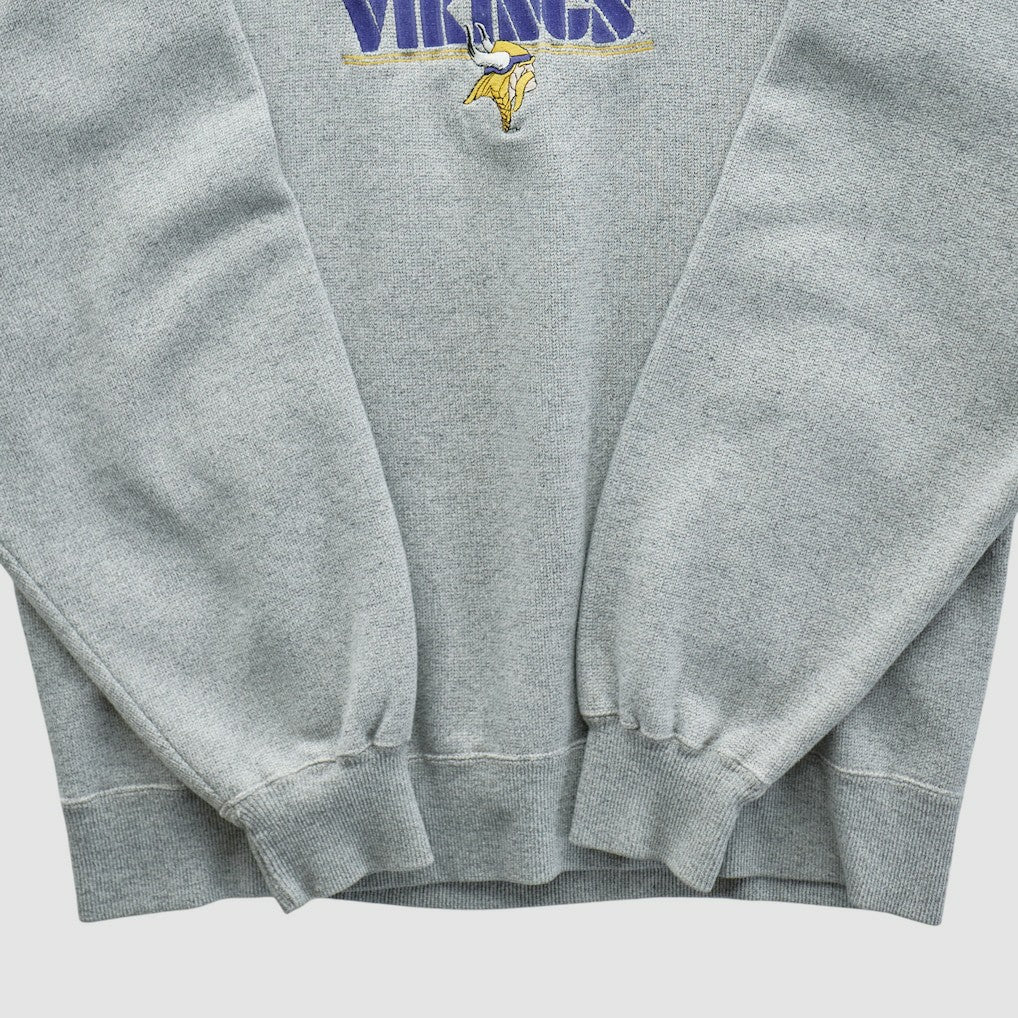 Fanatics Minnesota Vikings Majestic 2000s Pullover Sweatshirt Heather Gray Vintage