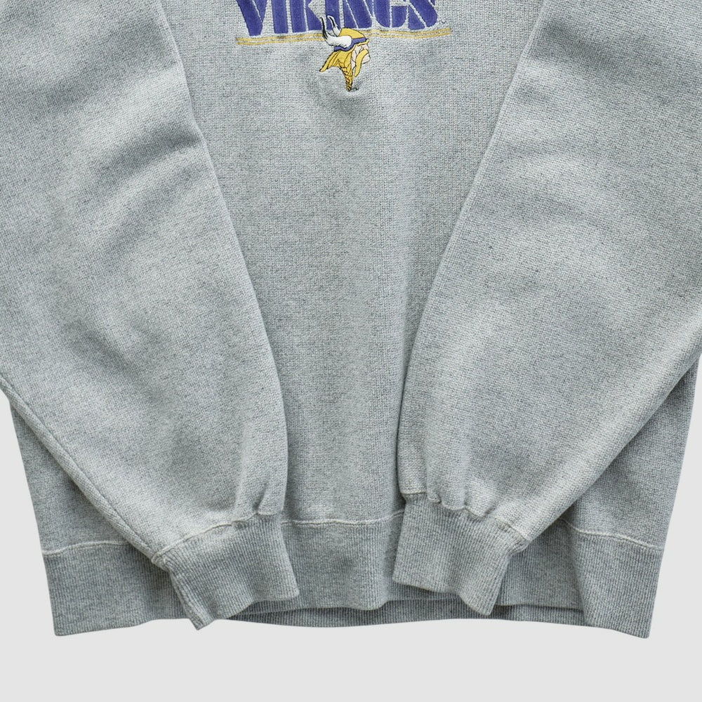 Fanatics Minnesota Vikings Majestic 2000s Pullover Sweatshirt Heather Gray Vintage