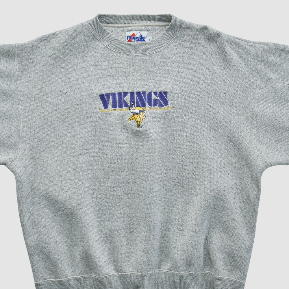 Fanatics Minnesota Vikings Majestic 2000s Pullover Sweatshirt Heather Gray Vintage