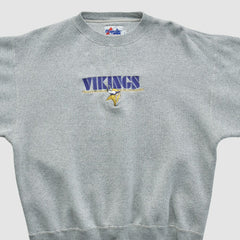 Fanatics Minnesota Vikings Majestic 2000s Pullover Sweatshirt Heather Gray Vintage
