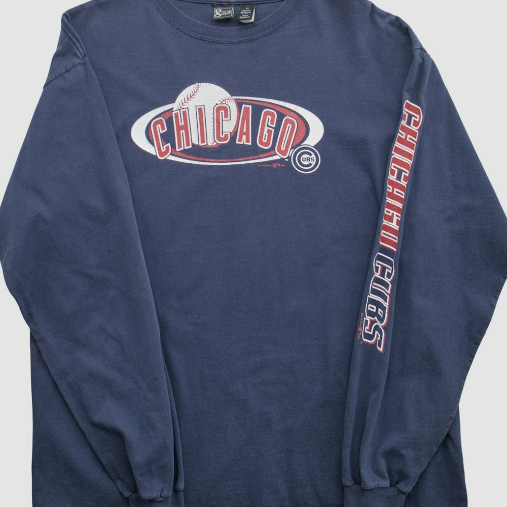 Chicago Cubs Gear For Sports 2000s Long Sleeve T-shirt - Navy - Vintage - Fanatics Discount