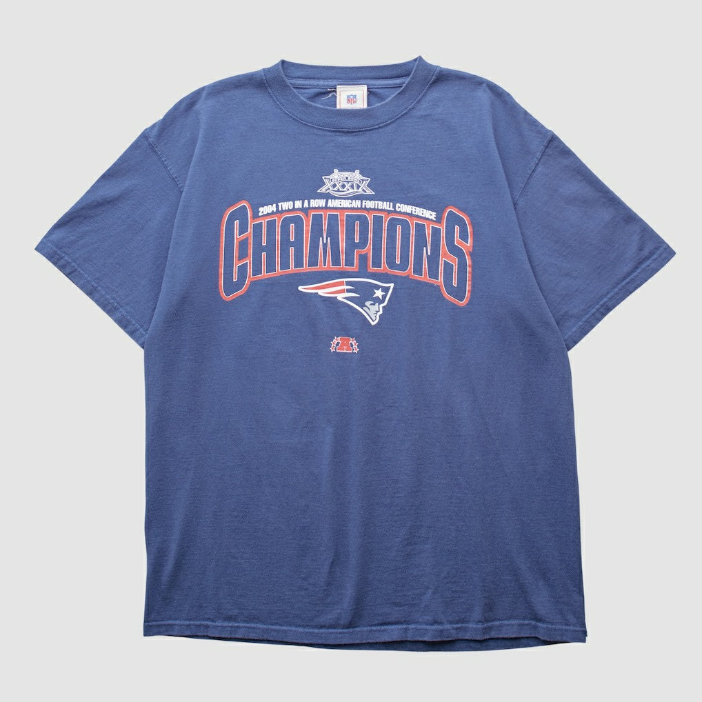 Fanatics New England Patriots NFL 2004 T-shirt Blue Vintage