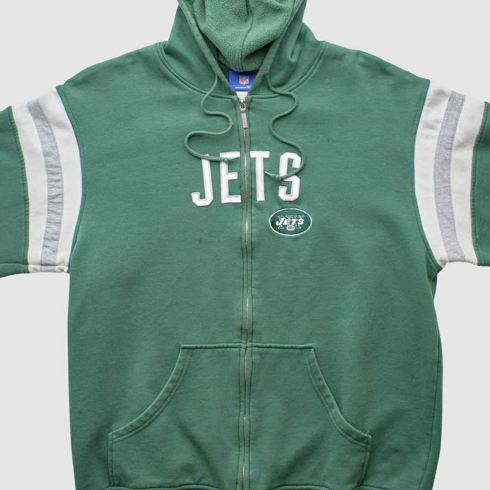 Fanatics New York Jets Reebok 2000s Hooded Full Zip Sweatshirt Green Vintage