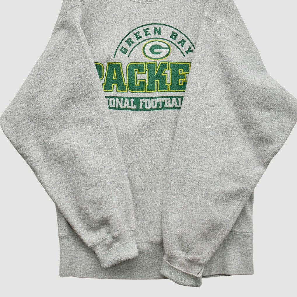 Fanatics Green Bay Packers Lee Sport 90s Pullover Sweatshirt Heather Gray Vintage