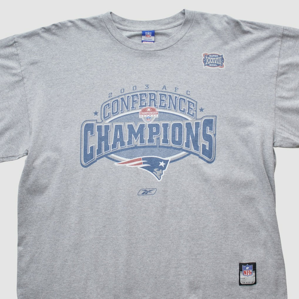 Fanatics New England Patriots Reebok 2003 Long Sleeve T-shirt Heather Gray Vintage