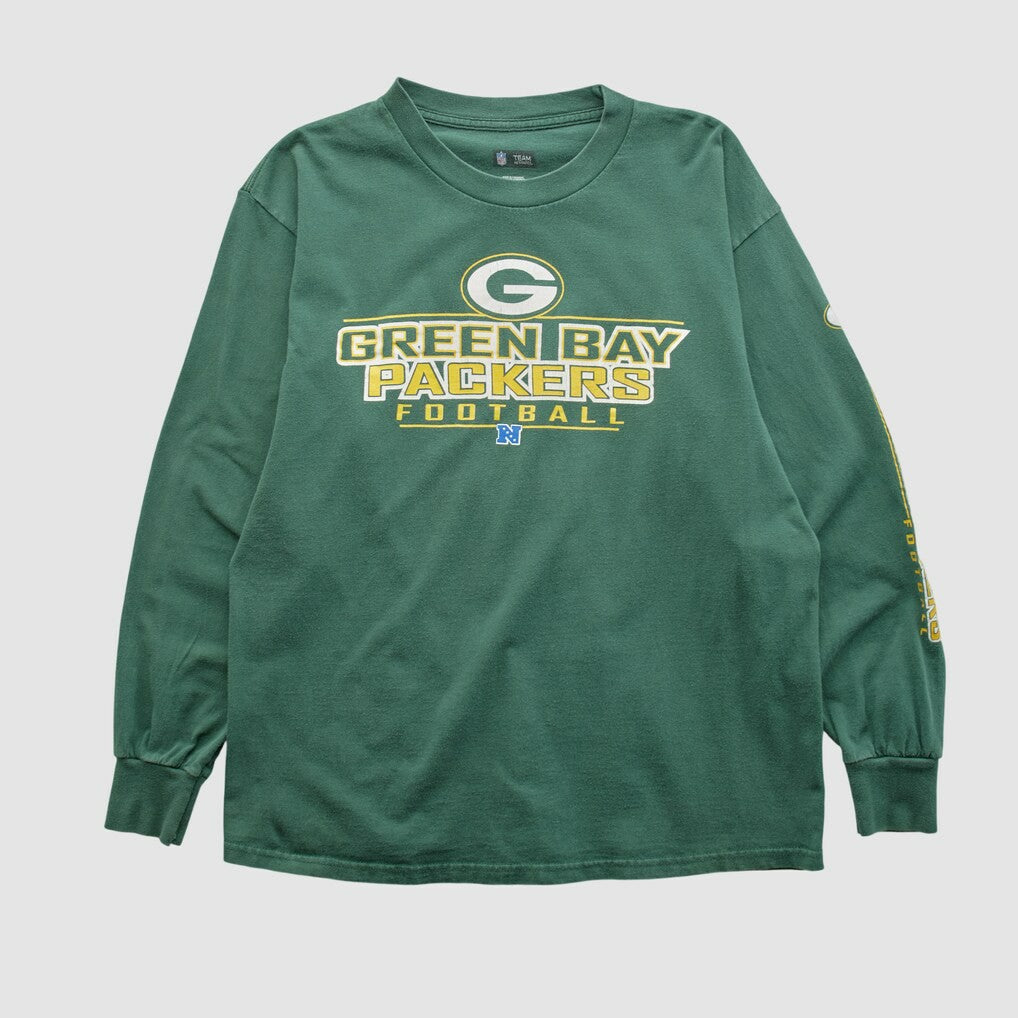 Fanatics Green Bay Packers NFL 2000s Long Sleeve T-shirt Green Vintage