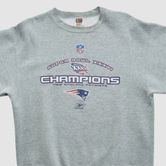 Fanatics Super Bowl XXXVI Fruit of The Loom 2002 Pullover Sweatshirt Heather Gray Vintage