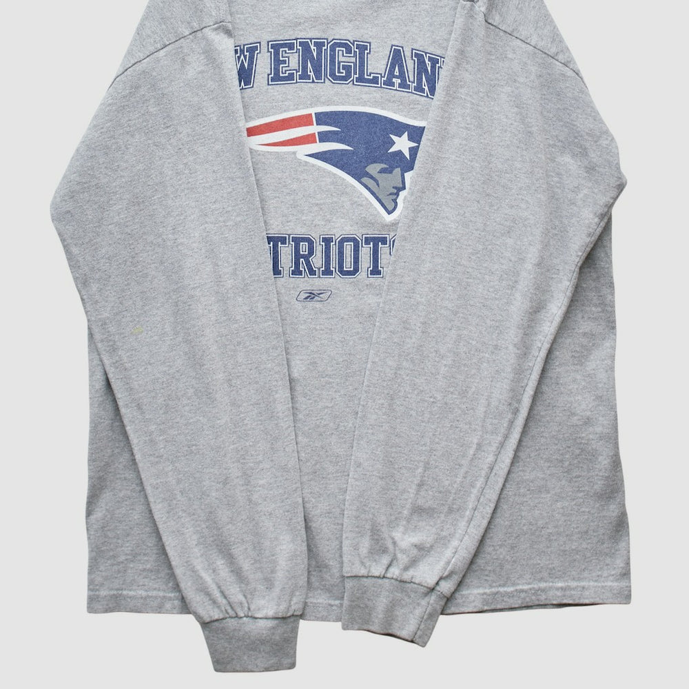Fanatics New England Patriots Reebok 2000s Long Sleeve T-shirt Heather Gray Vintage