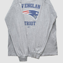 Fanatics New England Patriots Reebok 2000s Long Sleeve T-shirt Heather Gray Vintage