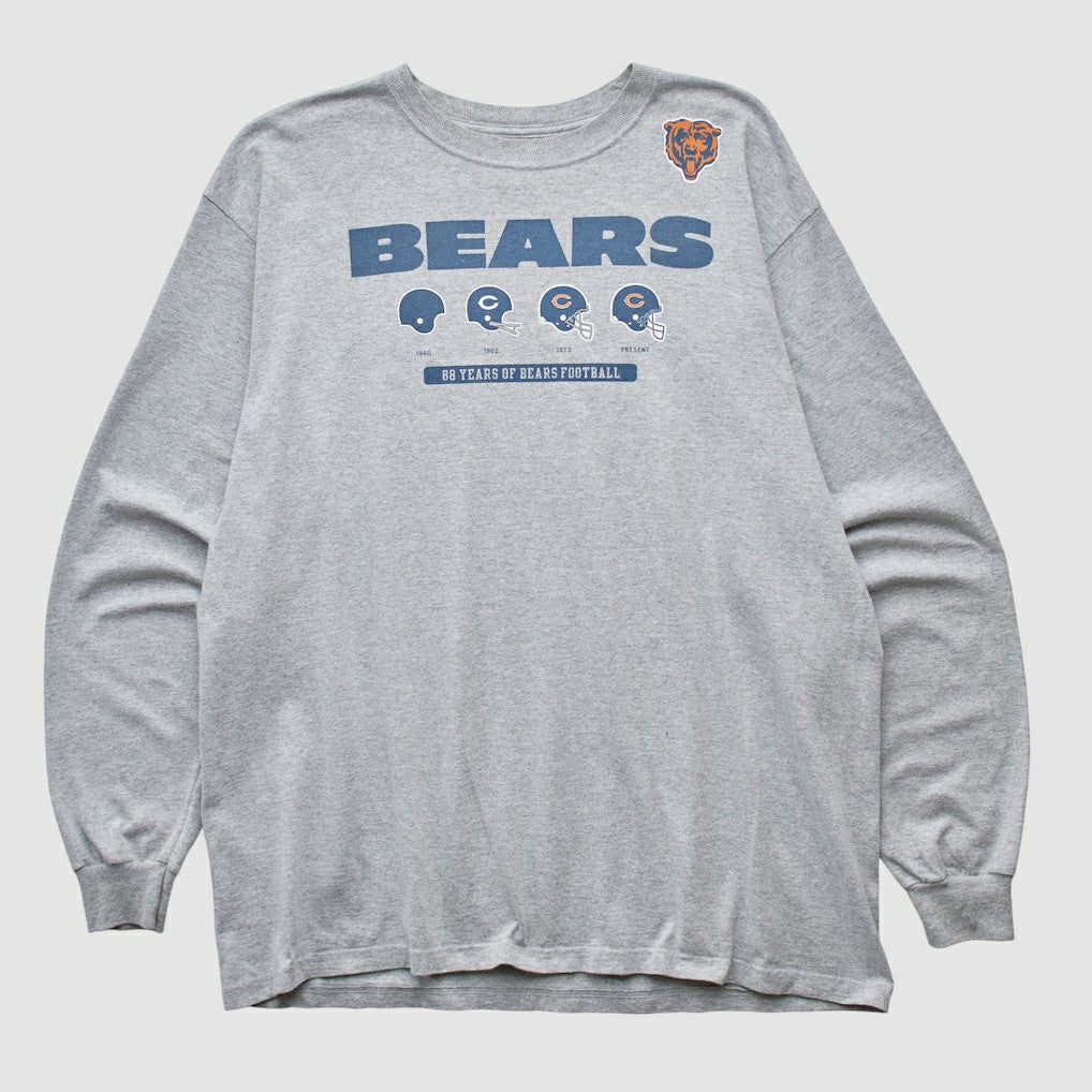 Fanatics Chicago Bears Reebok 2000s Long Sleeve T-shirt Heather Gray Vintage