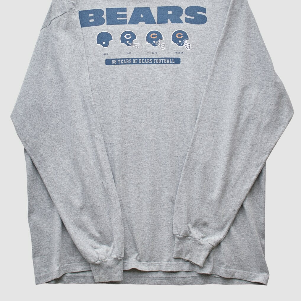 Fanatics Chicago Bears Reebok 2000s Long Sleeve T-shirt Heather Gray Vintage