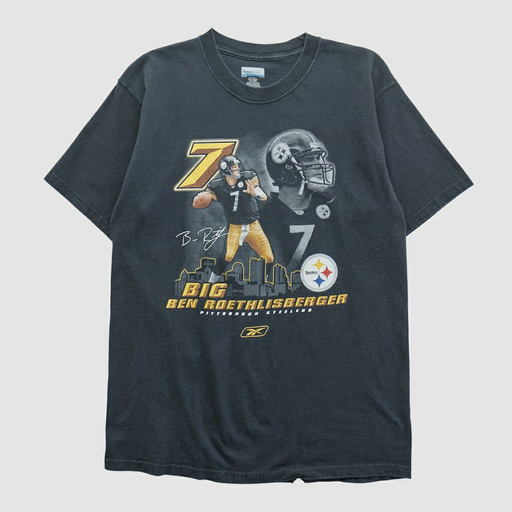 Fanatics Ben Roethlisberger Reebok 2000s T-shirt Black Vintage