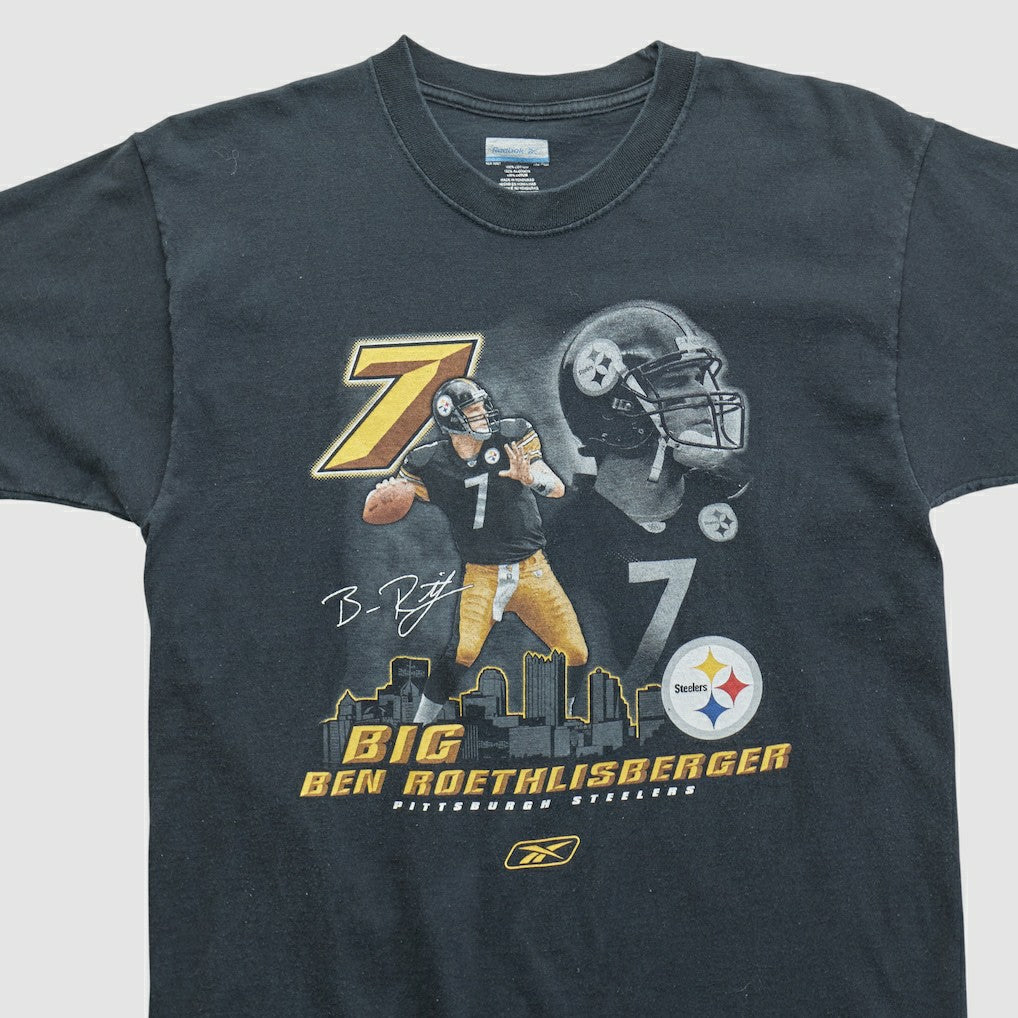Fanatics Ben Roethlisberger Reebok 2000s T-shirt Black Vintage