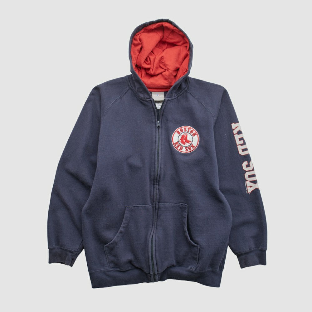 Boston Red Sox Genuine Merchandise 2000s Hooded Full Zip Sweatshirt - Navy - Vintage - Fanatics Sale