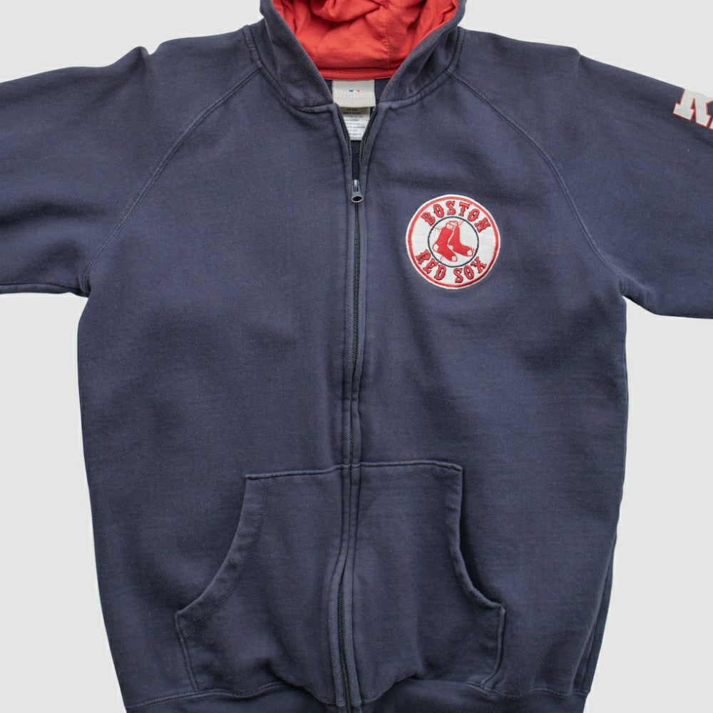 Boston Red Sox Genuine Merchandise 2000s Hooded Full Zip Sweatshirt - Navy - Vintage - Fanatics Sale
