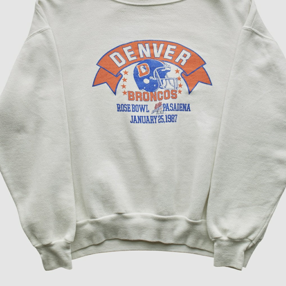 Fanatics Denver Broncos Signal Sports 1987 Pullover Sweatshirt White Vintage