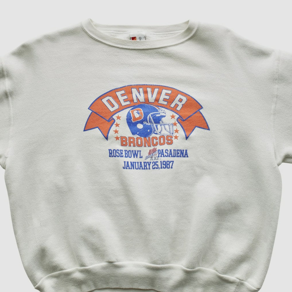 Fanatics Denver Broncos Signal Sports 1987 Pullover Sweatshirt White Vintage