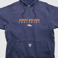 Fanatics Denver Broncos Reebok 2000s Hooded Pullover Sweatshirt Navy Vintage