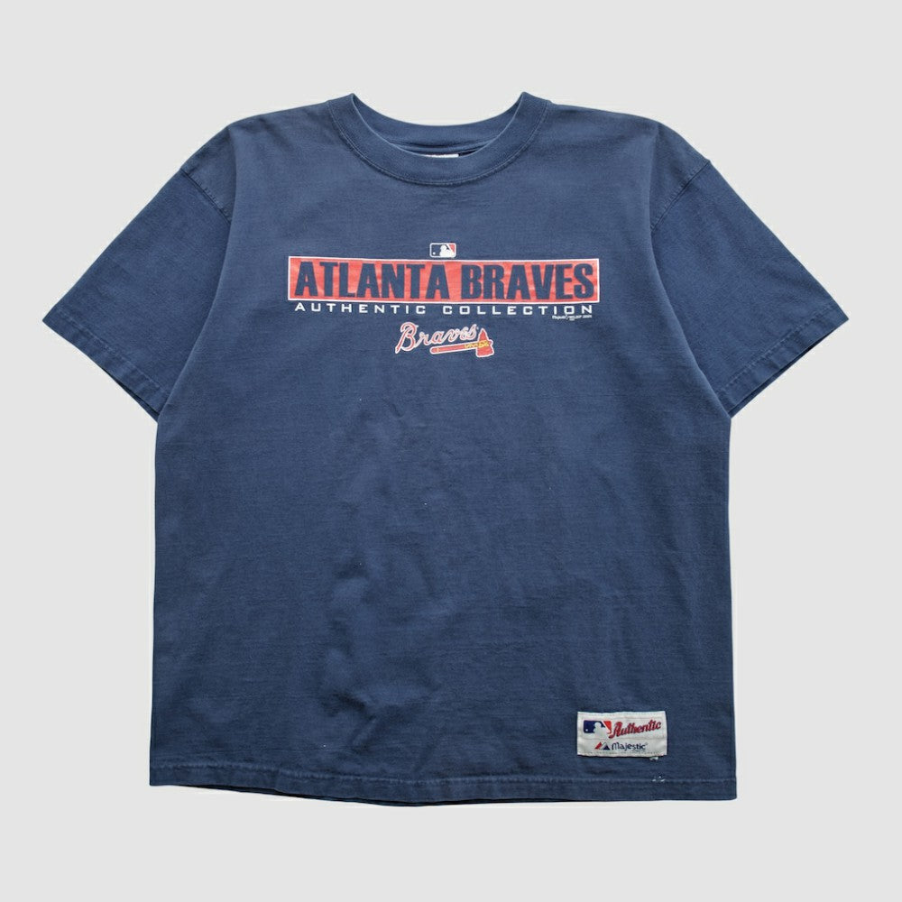 Atlanta Braves Majestic 2000s T-shirt - Navy - XVintage - Fanatics Lifestyle