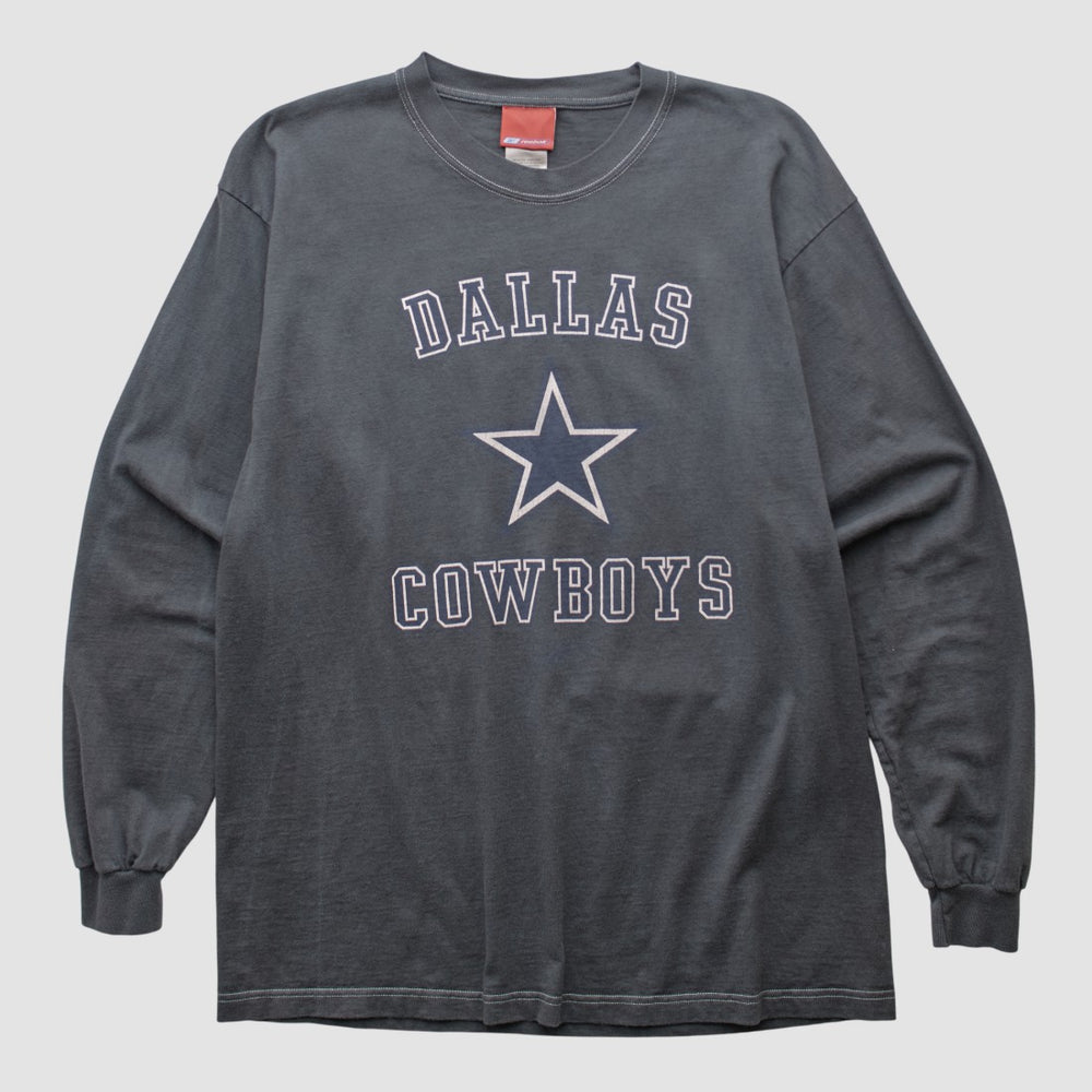 Fanatics Dallas Cowboys Reebok 2000s Long Sleeve T-shirt Charcoal Vintage