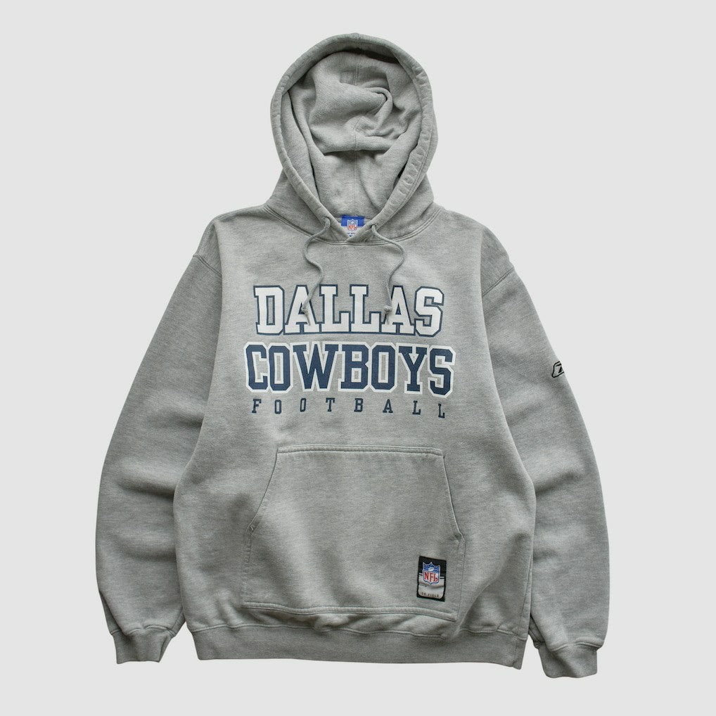 Fanatics Dallas Cowboys Reebok 2000s Hooded Pullover Sweatshirt Heather Gray Vintage