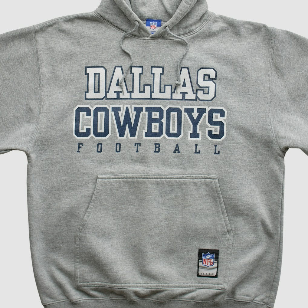 Fanatics Dallas Cowboys Reebok 2000s Hooded Pullover Sweatshirt Heather Gray Vintage