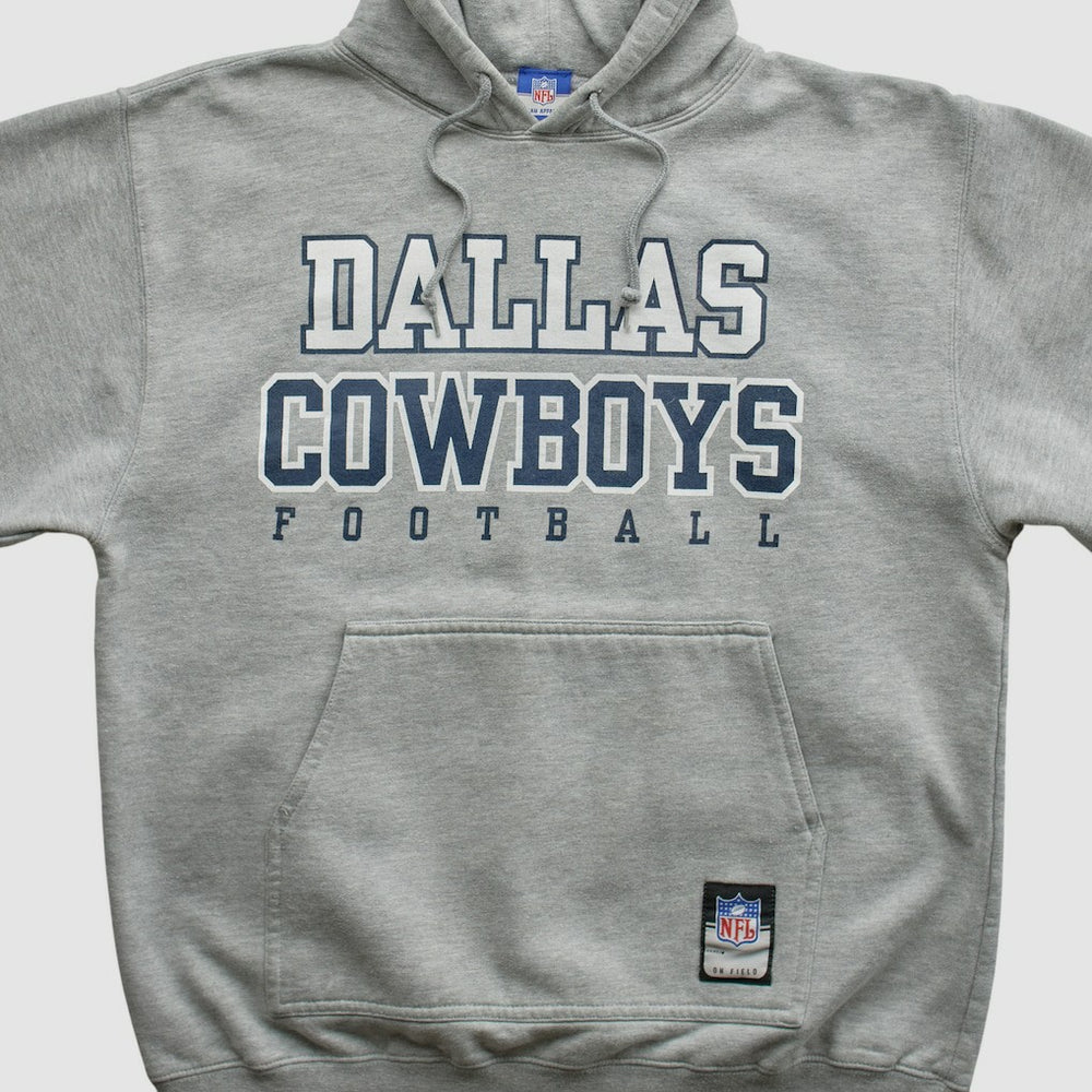 Fanatics Dallas Cowboys Reebok 2000s Hooded Pullover Sweatshirt Heather Gray Vintage