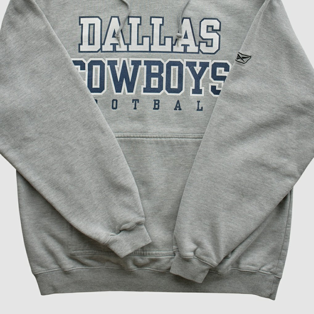Fanatics Dallas Cowboys Reebok 2000s Hooded Pullover Sweatshirt Heather Gray Vintage