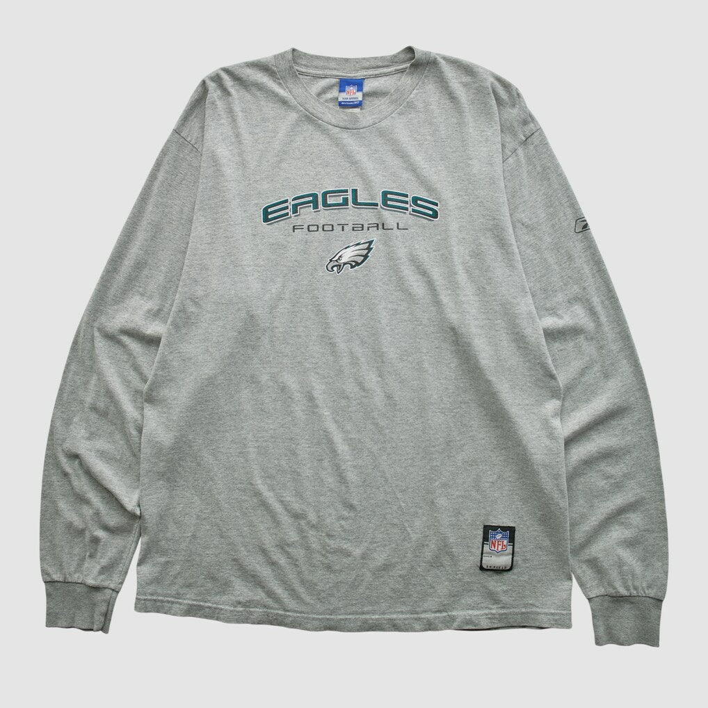 Fanatics Philadelphia Eagles Reebok 2000s Long Sleeve T-shirt Heather Gray Vintage