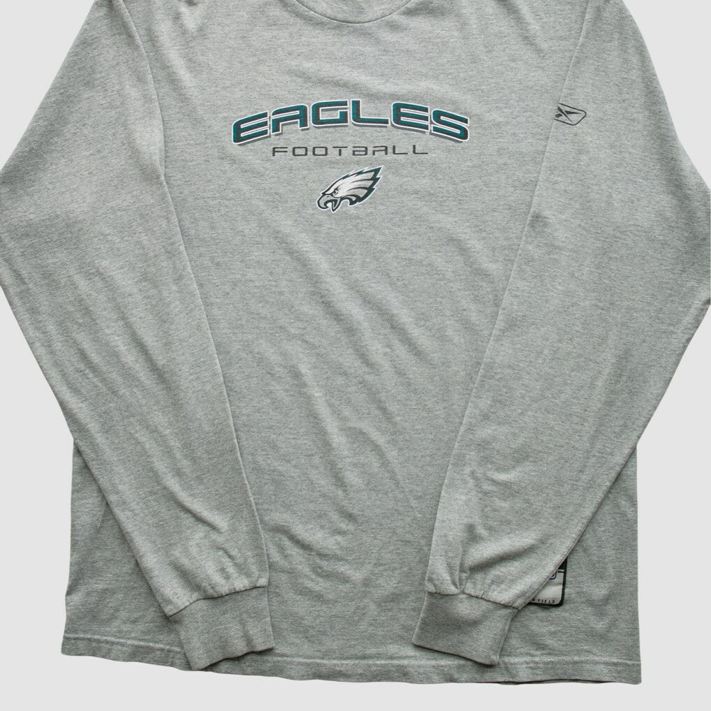 Fanatics Philadelphia Eagles Reebok 2000s Long Sleeve T-shirt Heather Gray Vintage