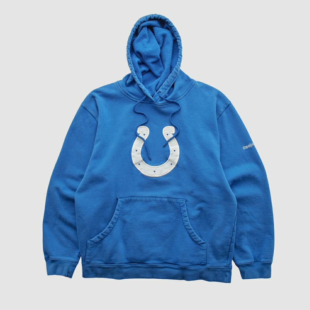 Fanatics Indianapolis Colts Reebok 2000s Hooded Pullover Sweatshirt Blue Vintage