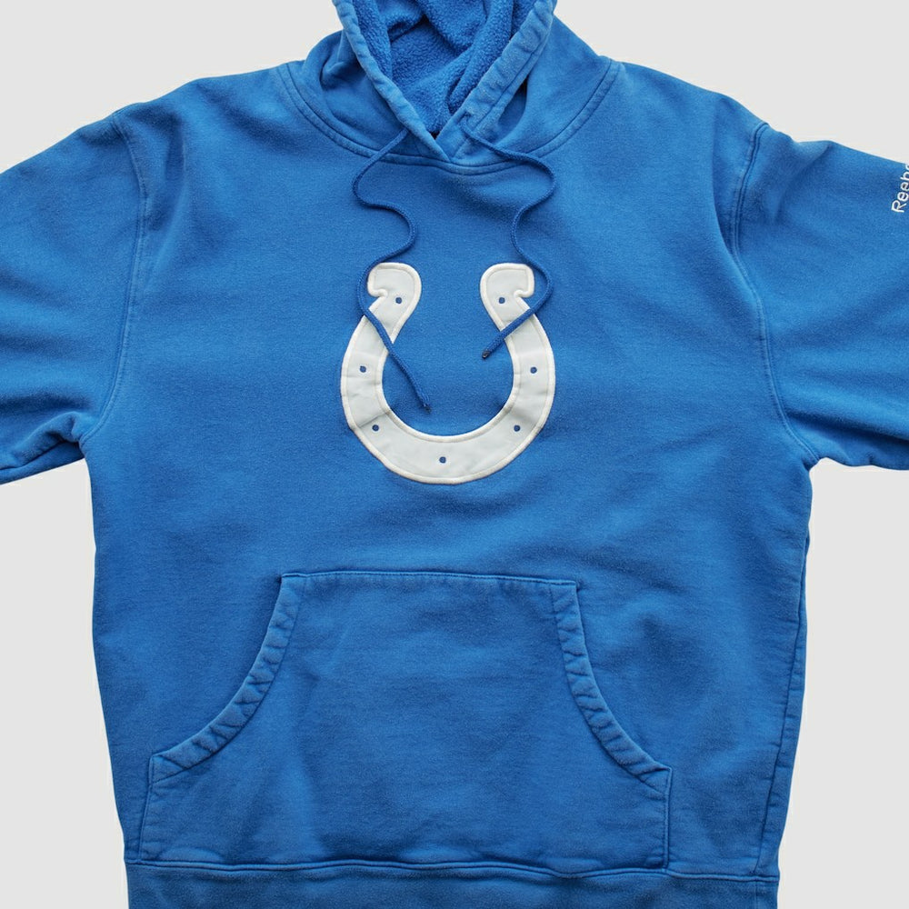 Fanatics Indianapolis Colts Reebok 2000s Hooded Pullover Sweatshirt Blue Vintage