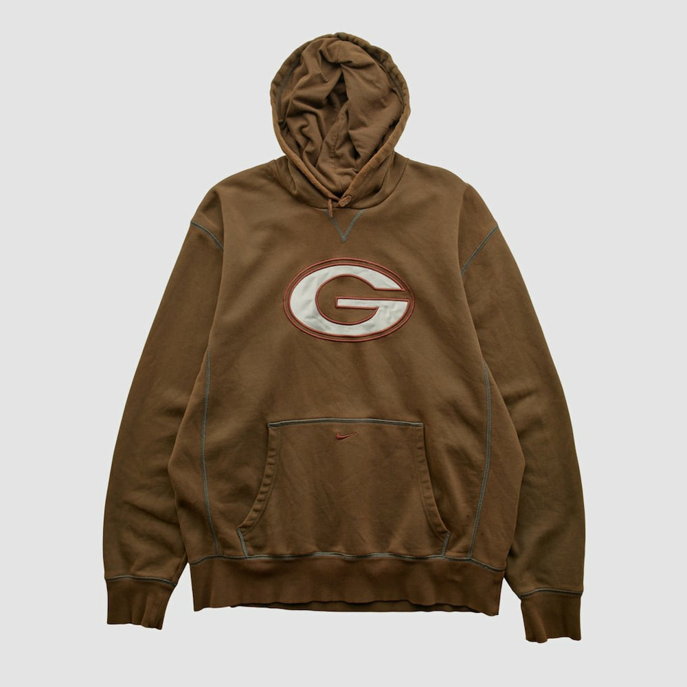 Fanatics Green Bay Packers 2000s Hooded Pullover Sweatshirt Brown Vintage