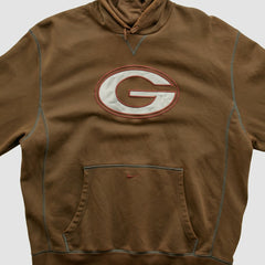 Fanatics Green Bay Packers 2000s Hooded Pullover Sweatshirt Brown Vintage