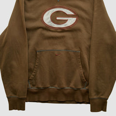 Fanatics Green Bay Packers 2000s Hooded Pullover Sweatshirt Brown Vintage