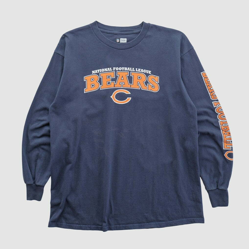 Fanatics Chicago Bears NFL 2010s Long Sleeve T-shirt Navy Vintage