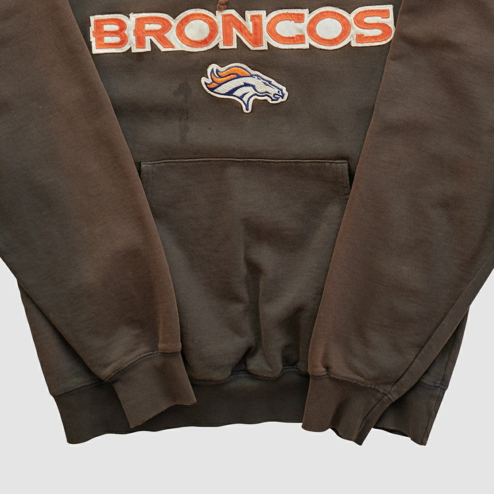 Fanatics Denver Broncos Majestic 2000s Hooded Pullover Sweatshirt Brown Vintage
