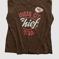 Fanatics Kansas City Chiefs NFL 2010s Long Sleeve T-shirt Brown Vintage