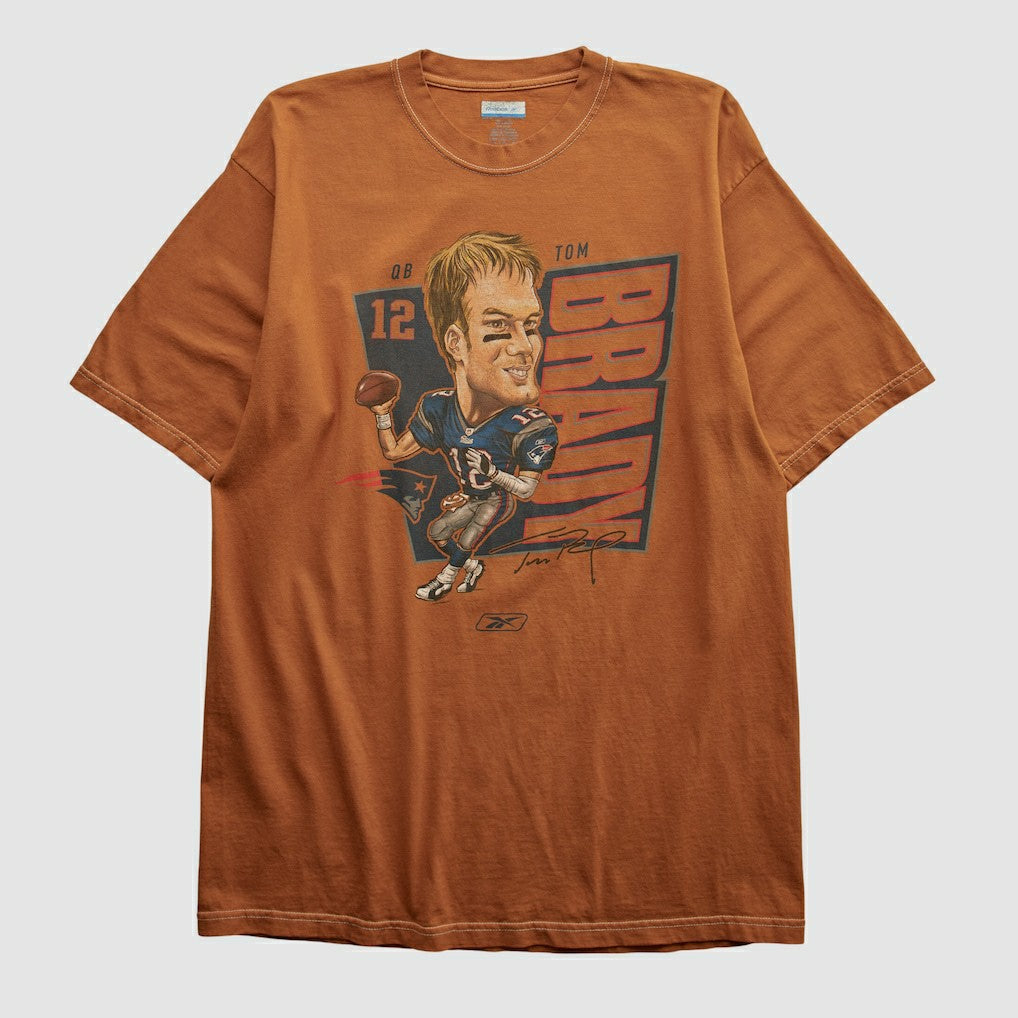 Fanatics Tom Brady Reebok 2000s T-shirt Orange Vintage