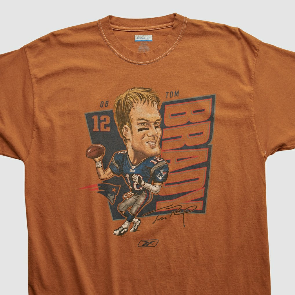 Fanatics Tom Brady Reebok 2000s T-shirt Orange Vintage