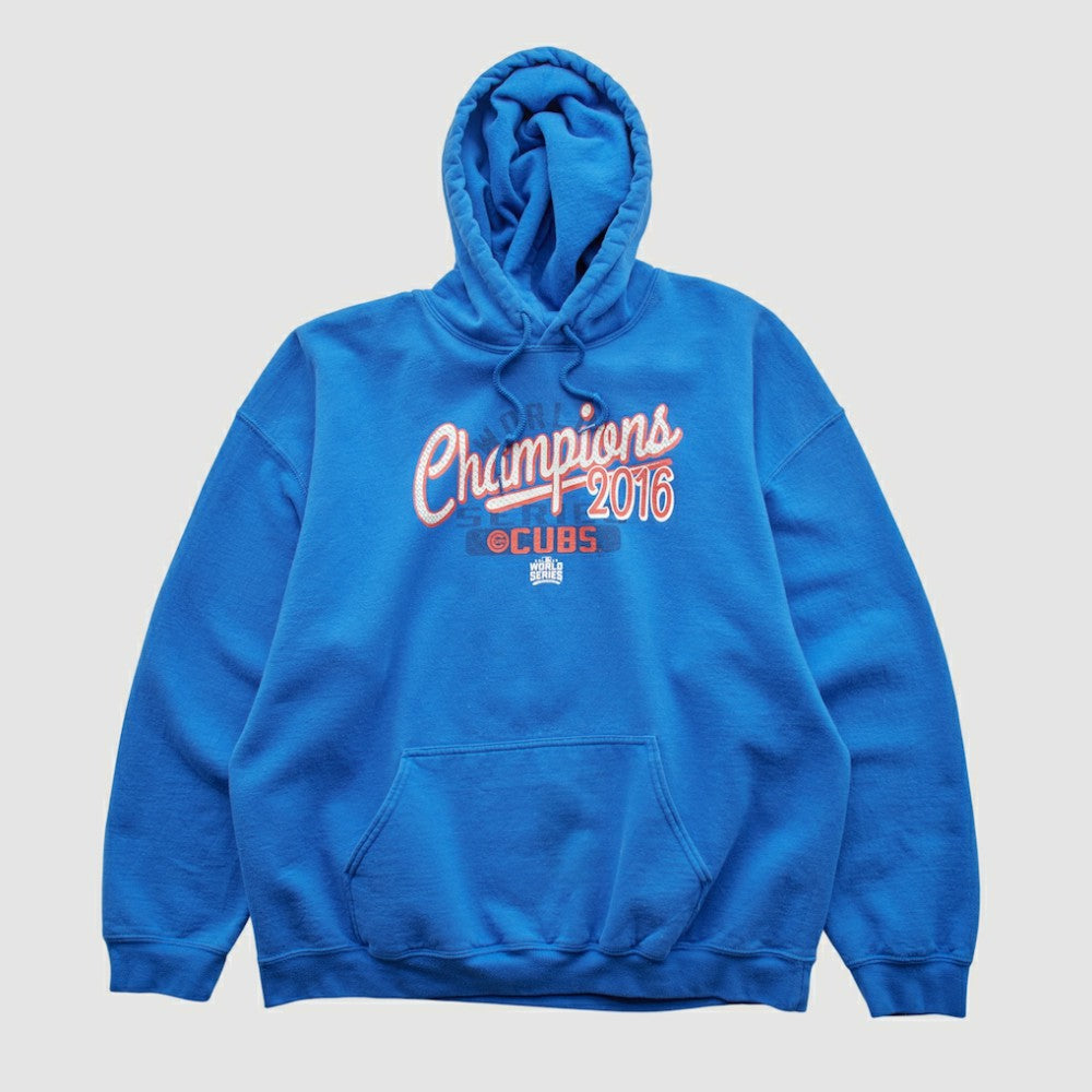 Chicago Cubs MLB Genuine Merchandise 2016 Hooded Pullover Sweatshirt - Blue - Vintage - Fanatics Discount
