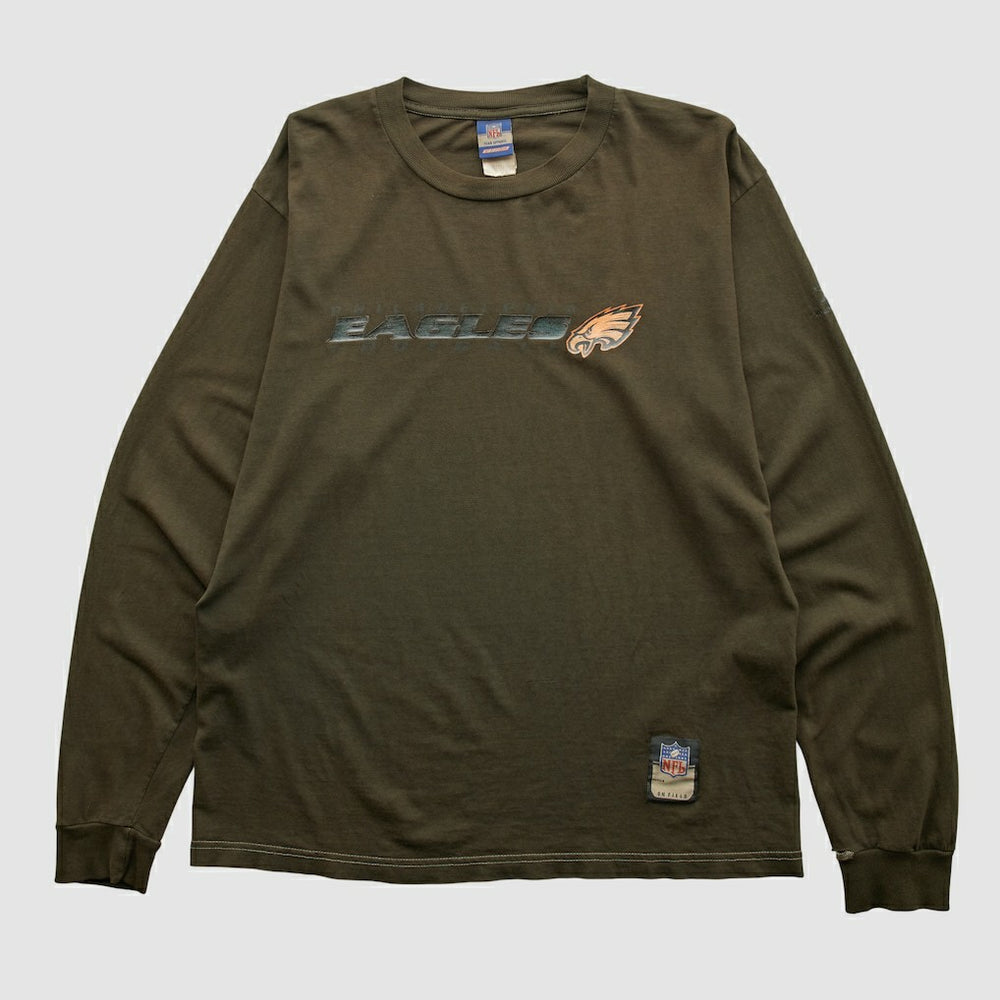 Fanatics Philadelphia Eagles Reebok 2000s Long Sleeve T-shirt Brown Vintage