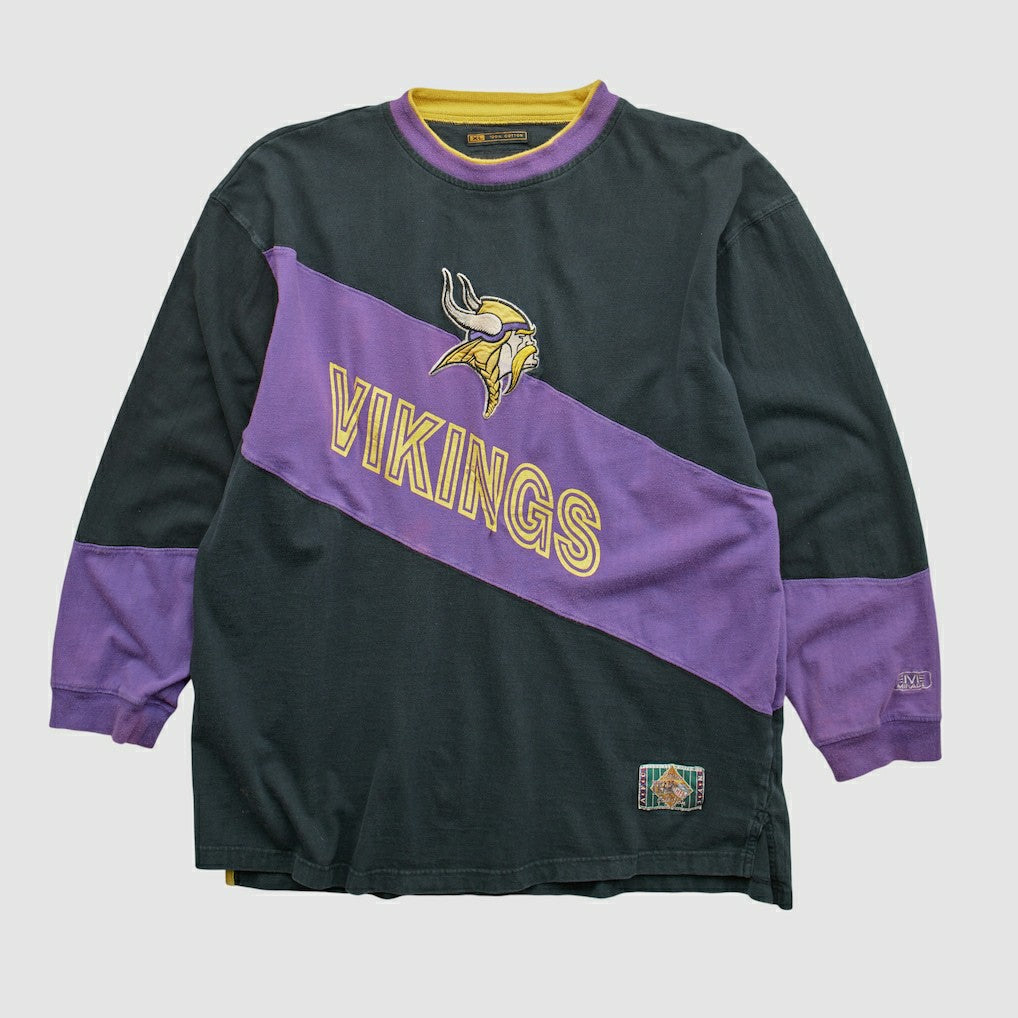Fanatics Minnesota Vikings Mirage 90s Long Sleeve T-shirt Black Vintage