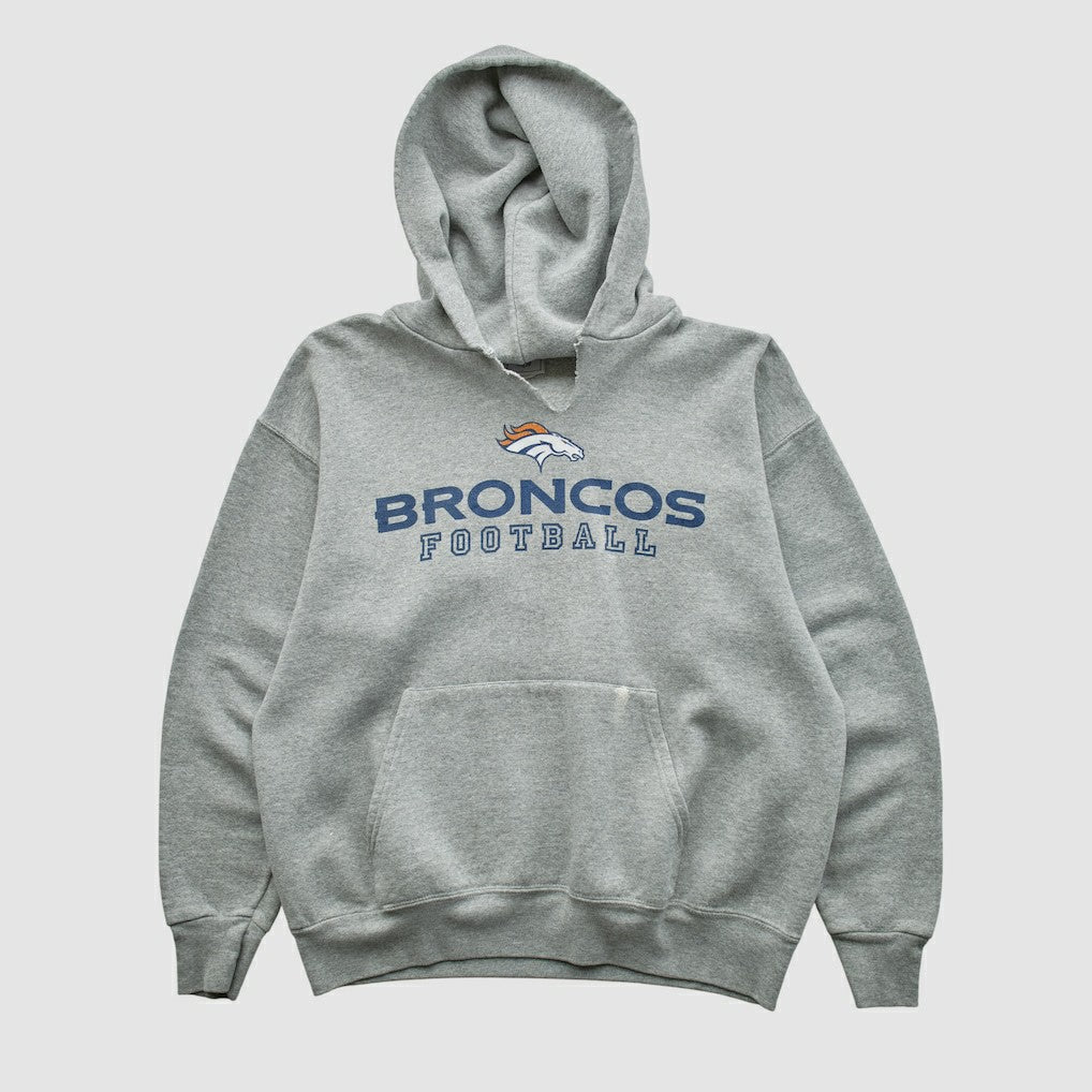 Fanatics Denver Broncos NFL 2000s Hooded Pullover Sweatshirt Heather Gray Vintage