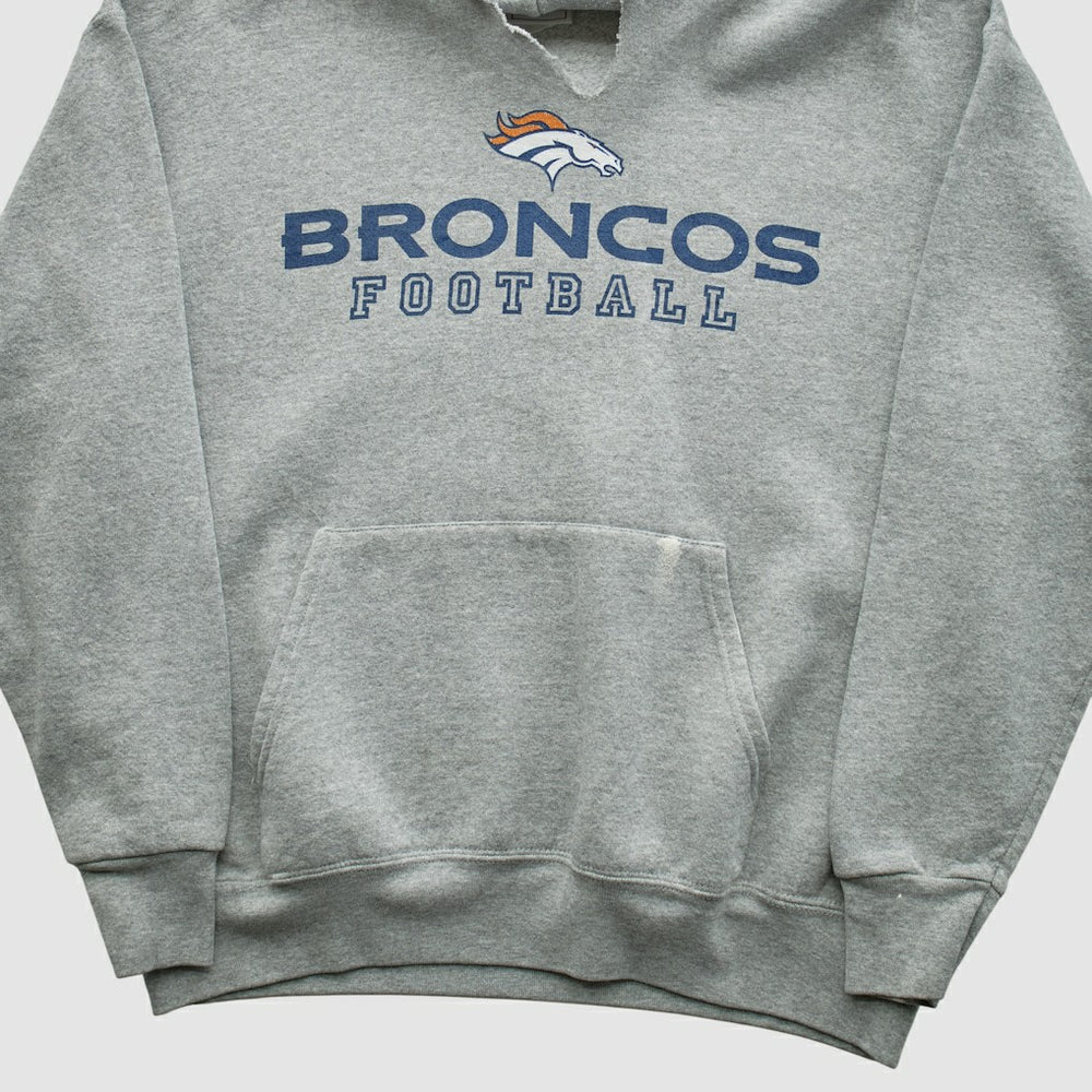 Fanatics Denver Broncos NFL 2000s Hooded Pullover Sweatshirt Heather Gray Vintage